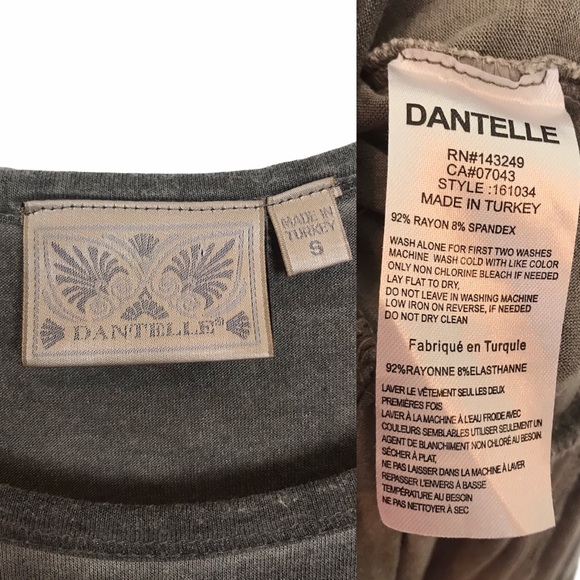 Dantelle Ruffle Peplum Tunic Gray Mineral Acid Sm - Picture 7 of 7